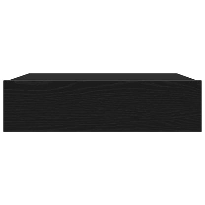 vidaXL TV Cabinet with LED Lights Black Oak 60x35x15.5 cm