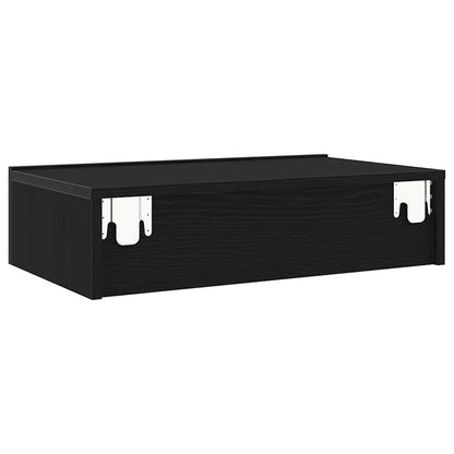 vidaXL TV Cabinets with LED Lights 2 pcs Black Oak 60x35x15.5 cm