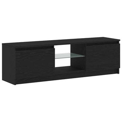 vidaXL TV Cabinet with LED Lights Black Oak 120x30x36 cm Engineered Wood