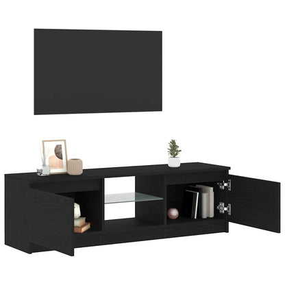 vidaXL TV Cabinet with LED Lights Black Oak 120x30x36 cm Engineered Wood