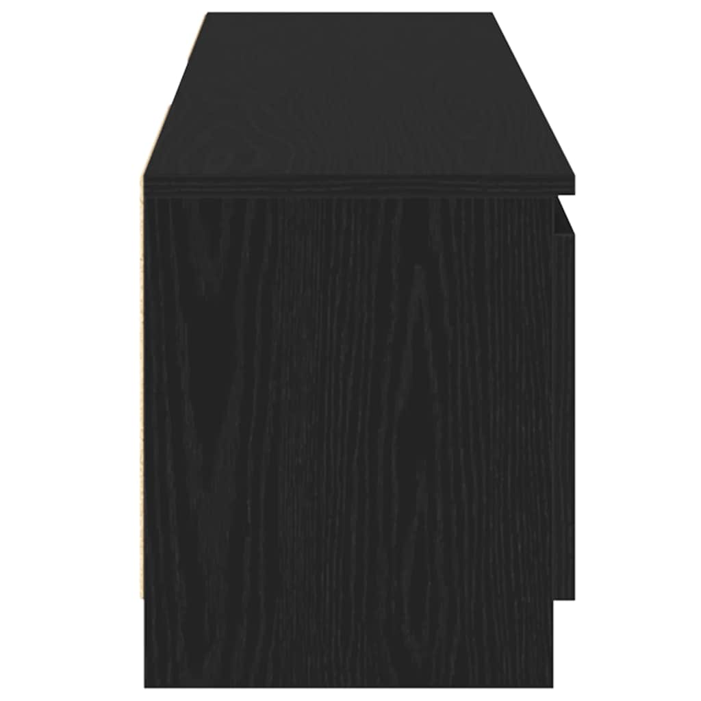 vidaXL TV Cabinet with LED Lights Black Oak 120x30x36 cm Engineered Wood