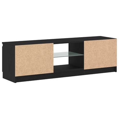 vidaXL TV Cabinet with LED Lights Black Oak 120x30x36 cm Engineered Wood