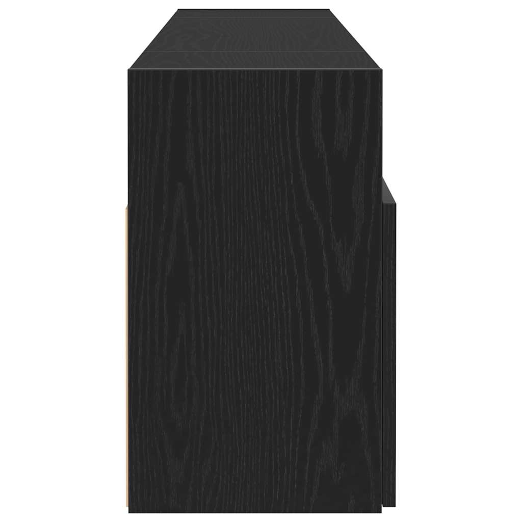 vidaXL TV Cabinet with LED Lights Black Oak 120x30x50 cm Engineered Wood