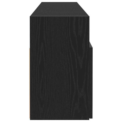 vidaXL TV Cabinet with LED Lights Black Oak 120x30x50 cm Engineered Wood