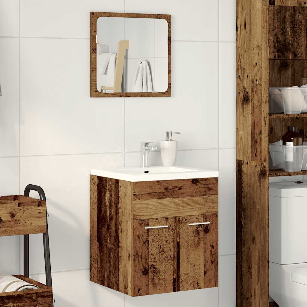 vidaXL 2 Piece Bathroom Furniture Set Old Wood Engineered Wood