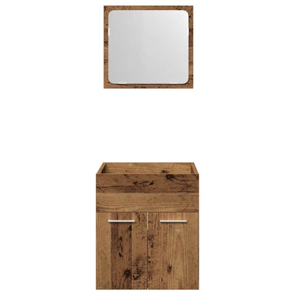 vidaXL 2 Piece Bathroom Furniture Set Old Wood Engineered Wood