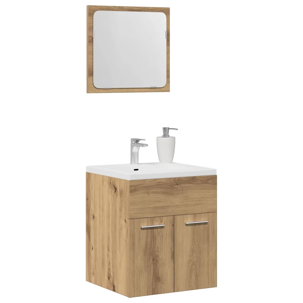 vidaXL 2 Piece Bathroom Furniture Set Artisan Oak Engineered Wood