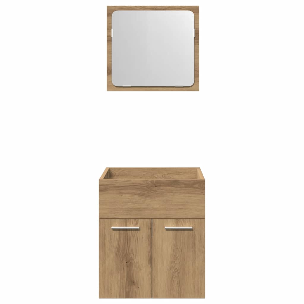 vidaXL 2 Piece Bathroom Furniture Set Artisan Oak Engineered Wood