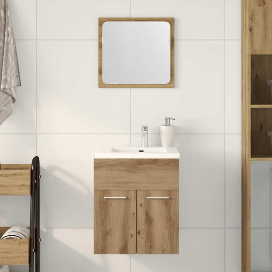 vidaXL 2 Piece Bathroom Furniture Set Artisan Oak Engineered Wood
