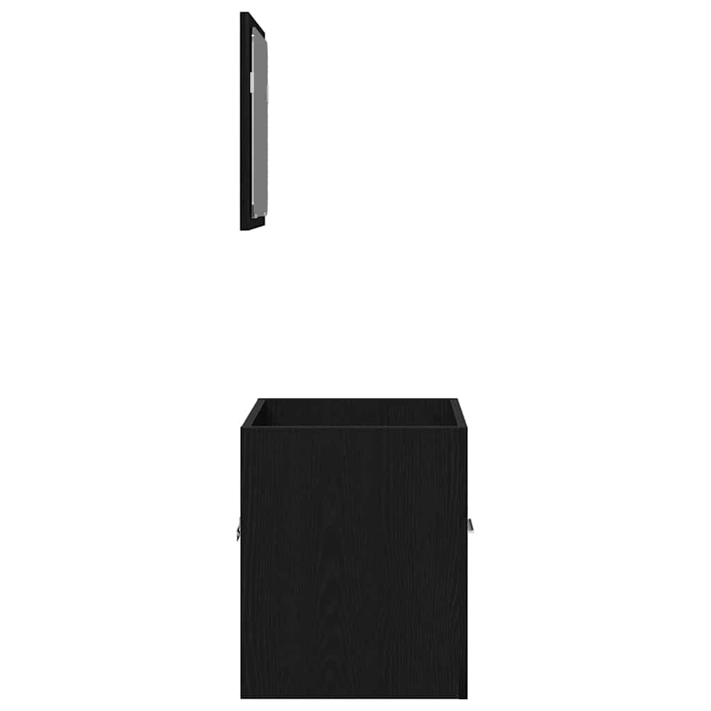 vidaXL 2 Piece Bathroom Furniture Set Black Oak Engineered Wood