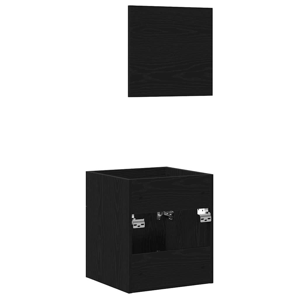 vidaXL 2 Piece Bathroom Furniture Set Black Oak Engineered Wood