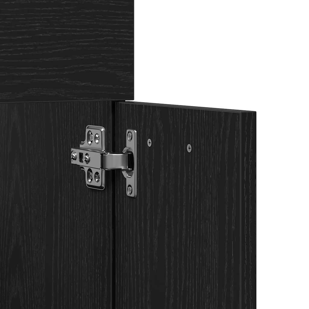 vidaXL 2 Piece Bathroom Furniture Set Black Oak Engineered Wood