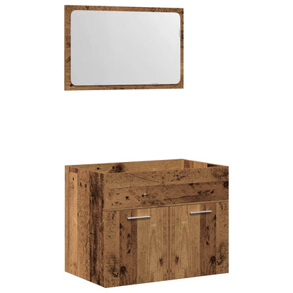 vidaXL 2 Piece Bathroom Furniture Set Old Wood Engineered Wood