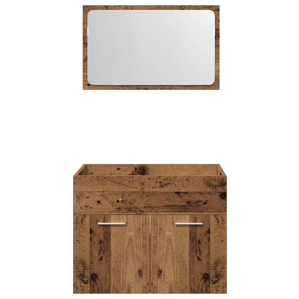 vidaXL 2 Piece Bathroom Furniture Set Old Wood Engineered Wood