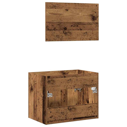 vidaXL 2 Piece Bathroom Furniture Set Old Wood Engineered Wood
