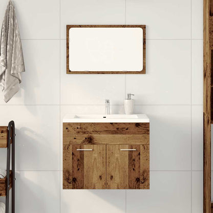 vidaXL 2 Piece Bathroom Furniture Set Old Wood Engineered Wood