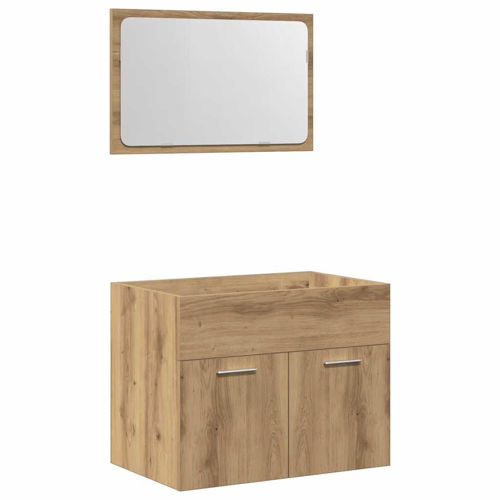 vidaXL 2 Piece Bathroom Furniture Set Artisan Oak Engineered Wood