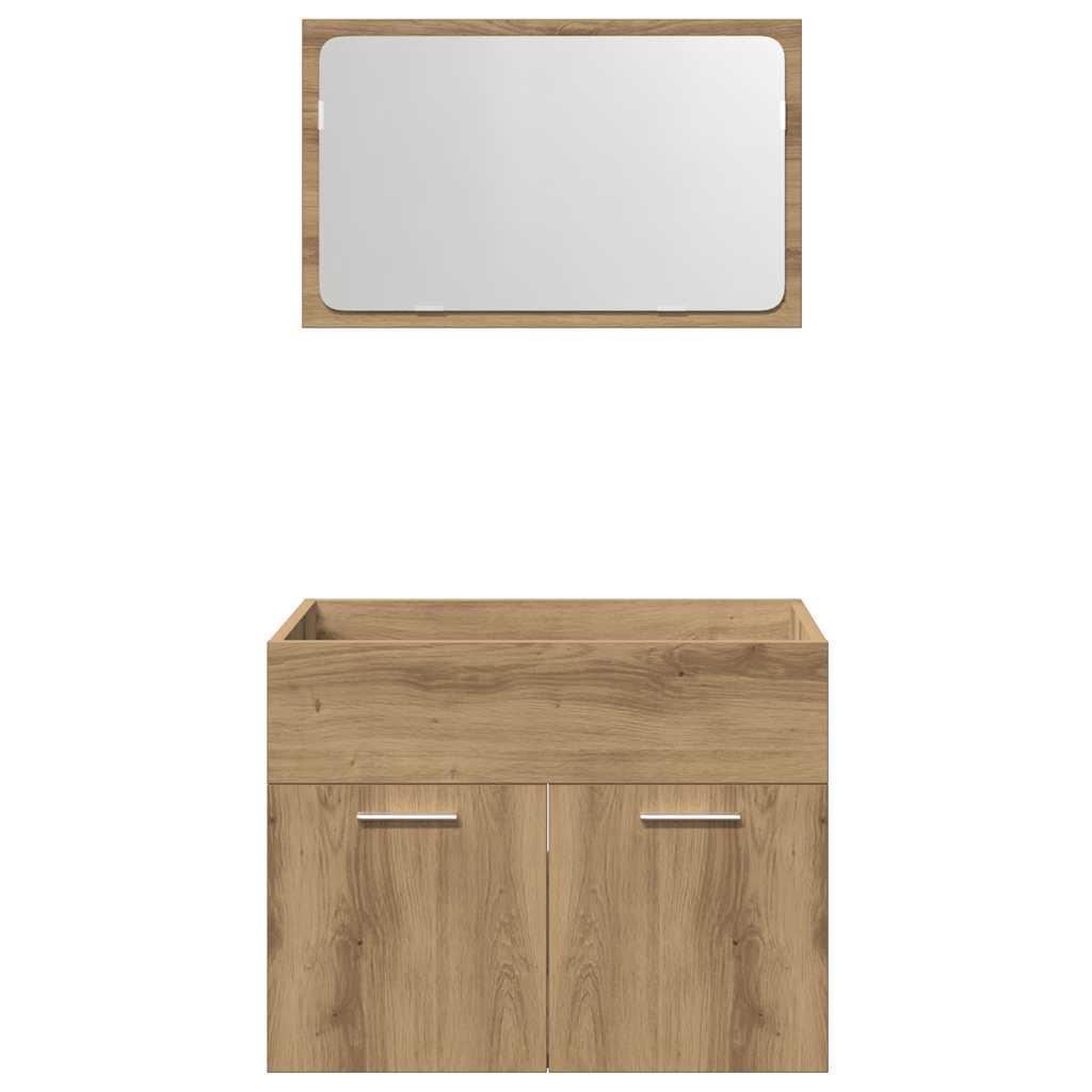 vidaXL 2 Piece Bathroom Furniture Set Artisan Oak Engineered Wood