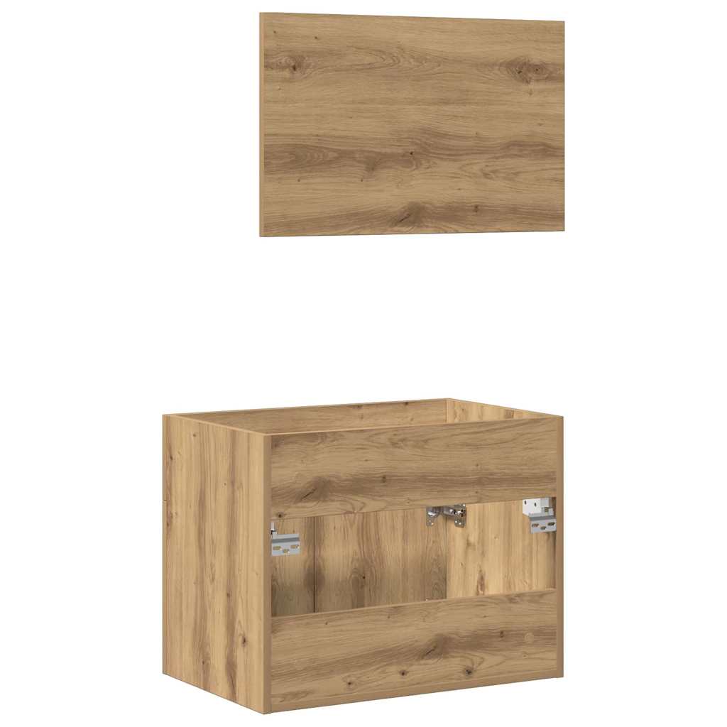 vidaXL 2 Piece Bathroom Furniture Set Artisan Oak Engineered Wood
