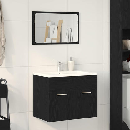 vidaXL 2 Piece Bathroom Furniture Set Black Oak Engineered Wood
