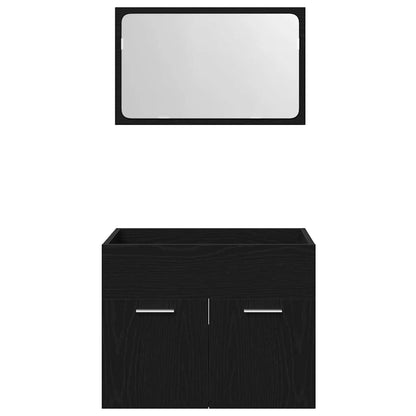 vidaXL 2 Piece Bathroom Furniture Set Black Oak Engineered Wood