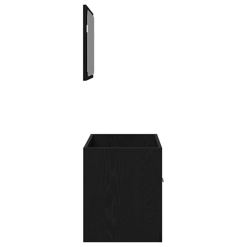 vidaXL 2 Piece Bathroom Furniture Set Black Oak Engineered Wood