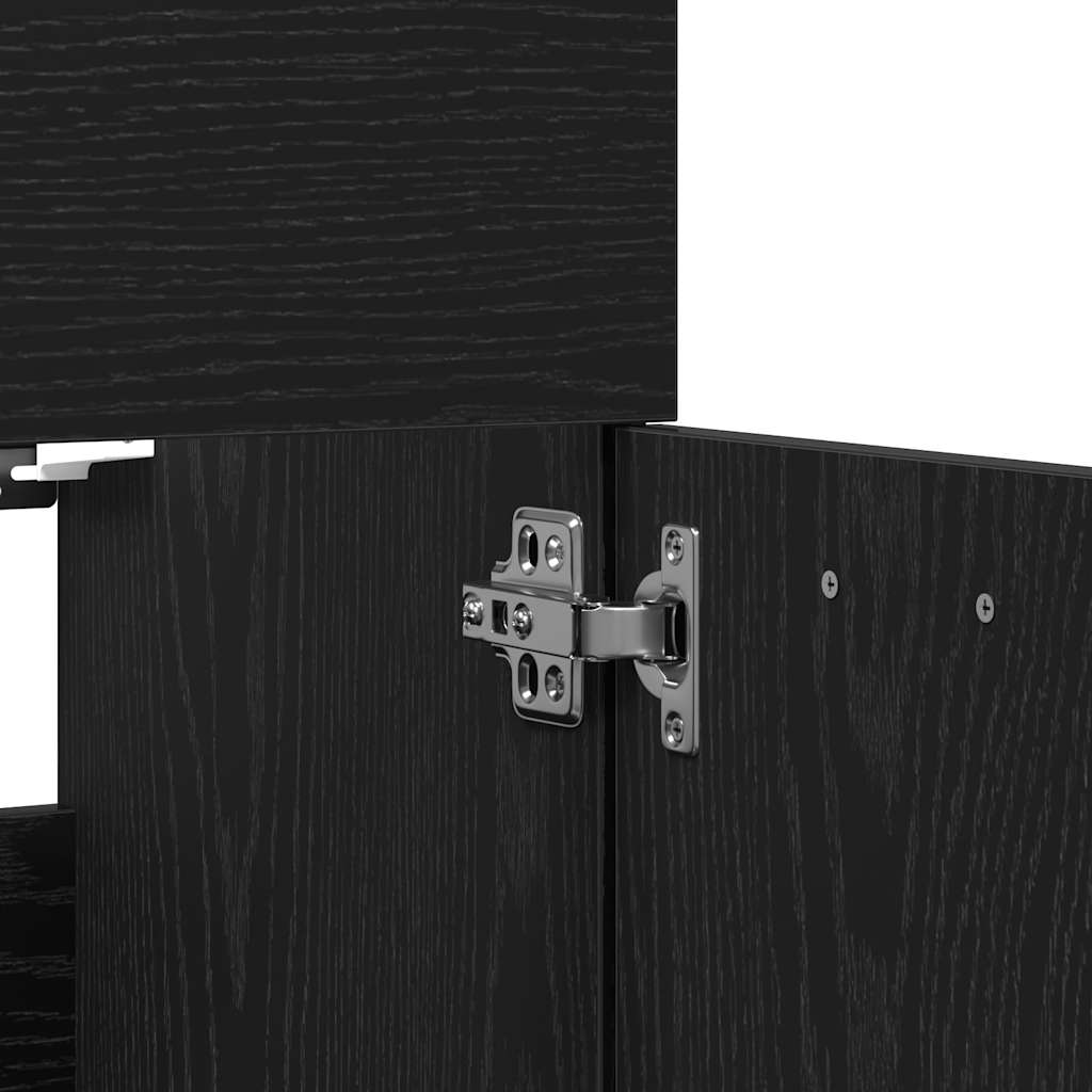 vidaXL 2 Piece Bathroom Furniture Set Black Oak Engineered Wood