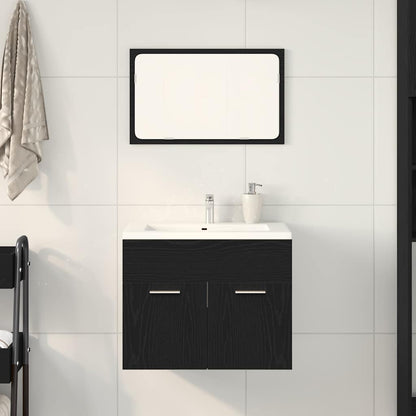 vidaXL 2 Piece Bathroom Furniture Set Black Oak Engineered Wood