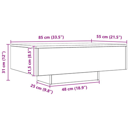vidaXL Coffee Table Black Oak 85 x 55 x 31 cm