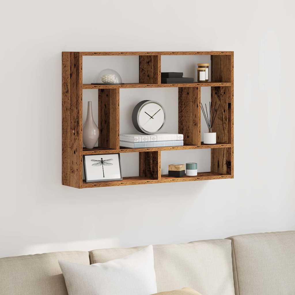 vidaXL Wall Shelf Old Wood 75x16x55 cm Engineered Wood