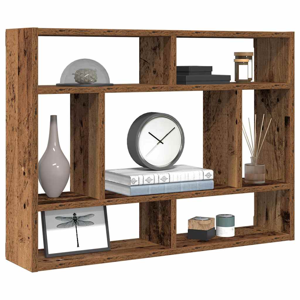 vidaXL Wall Shelf Old Wood 75x16x55 cm Engineered Wood