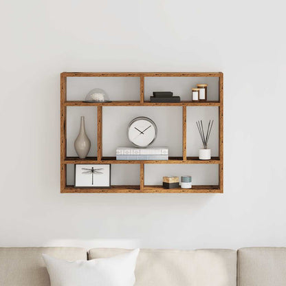 vidaXL Wall Shelf Old Wood 75x16x55 cm Engineered Wood