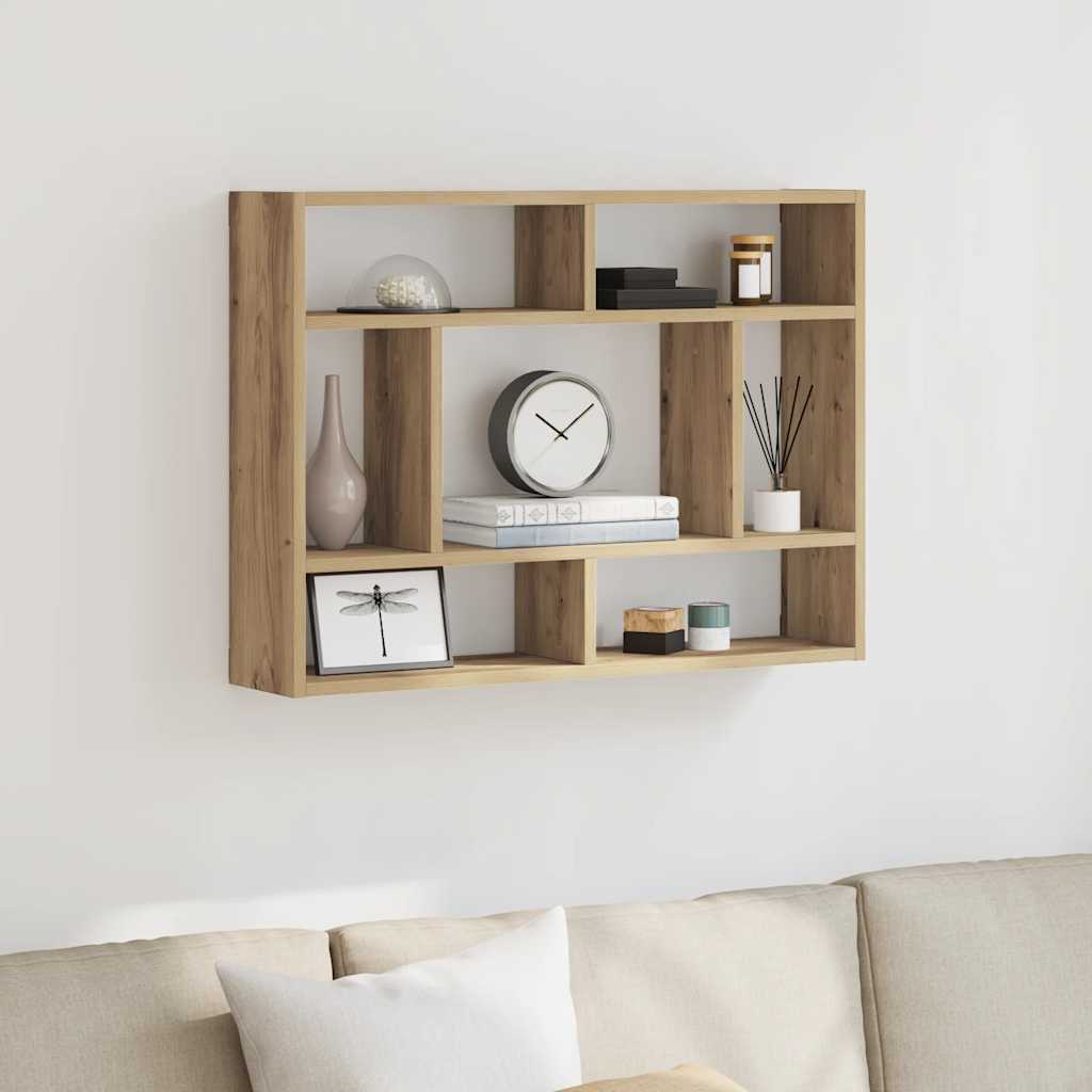 vidaXL Wall Shelf Artisan Oak 75x16x55 cm Engineered Wood