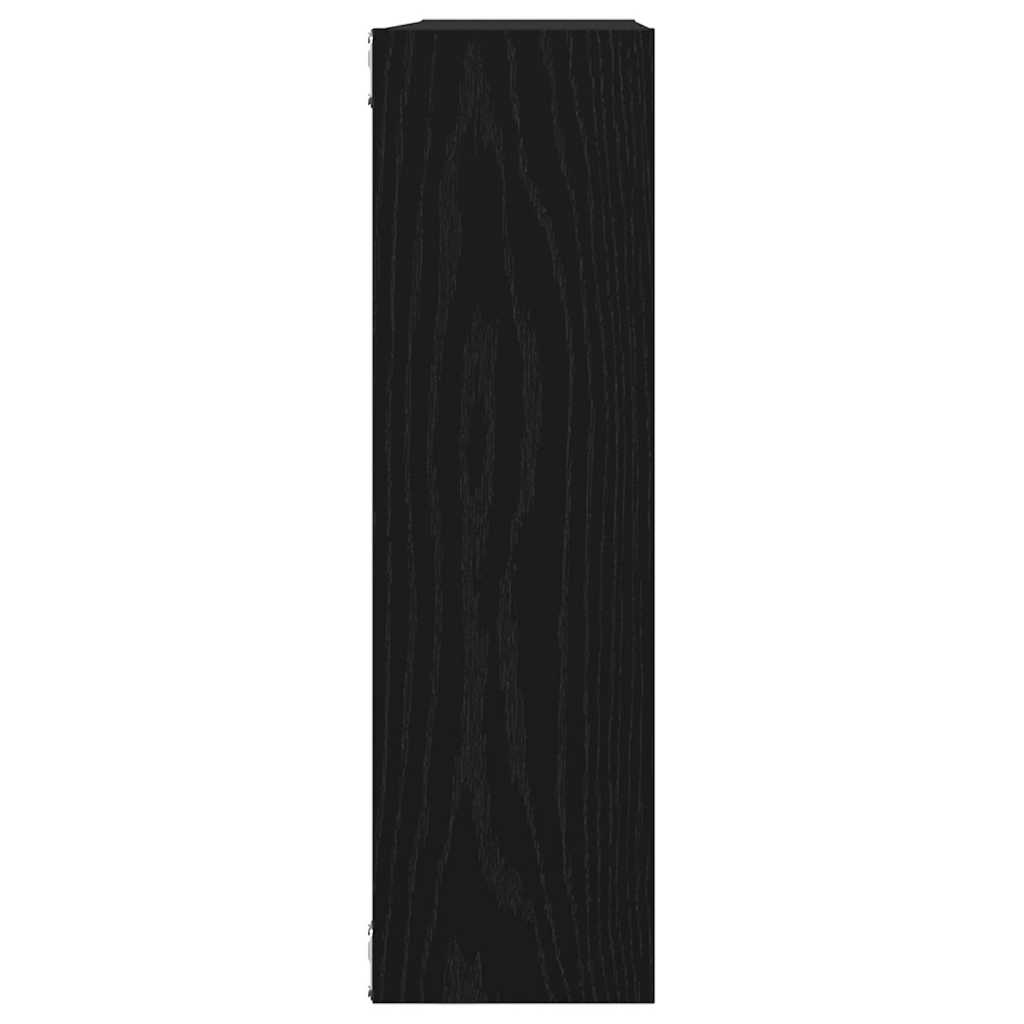 vidaXL Wall Shelf Black Oak 75x16x55 cm Engineered Wood