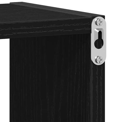 vidaXL Wall Shelf Black Oak 75x16x55 cm Engineered Wood