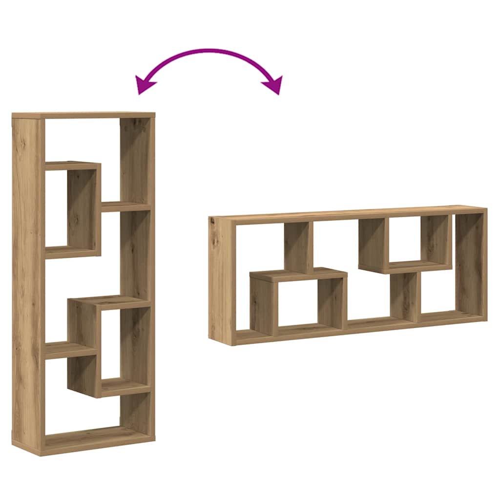 vidaXL Wall Shelf Artisan Oak 36x16x90 cm Engineered Wood