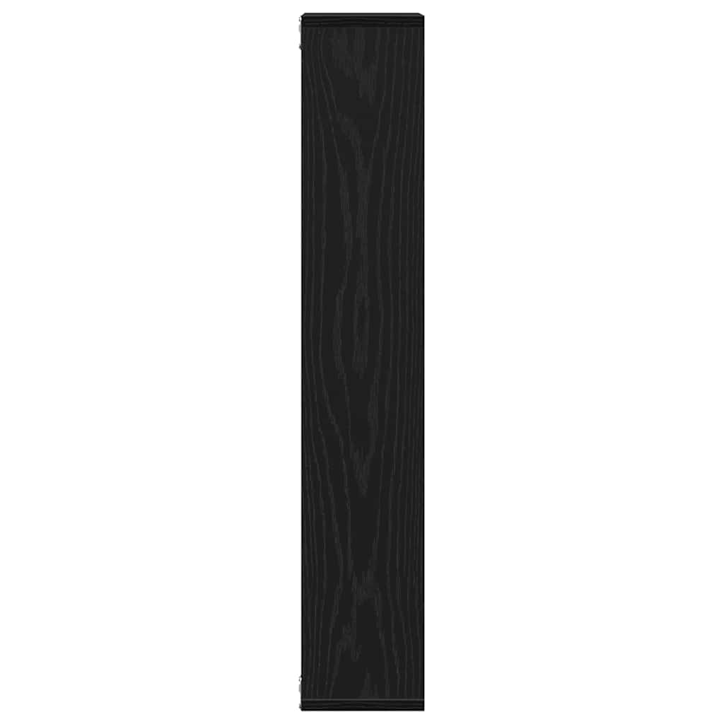 vidaXL Wall Shelf Black Oak 36x16x90 cm Engineered Wood