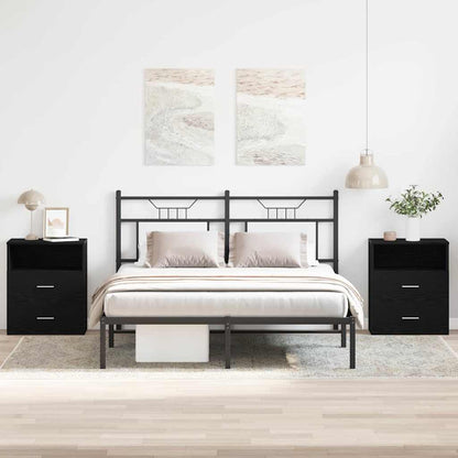 vidaXL Nightstand 2 pcs Black Oak 50 x 32 x 60cm Engineered Wood