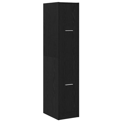 vidaXL Apothecary Cabinet Black Oak 30x41x144.5 cm Engineered Wood