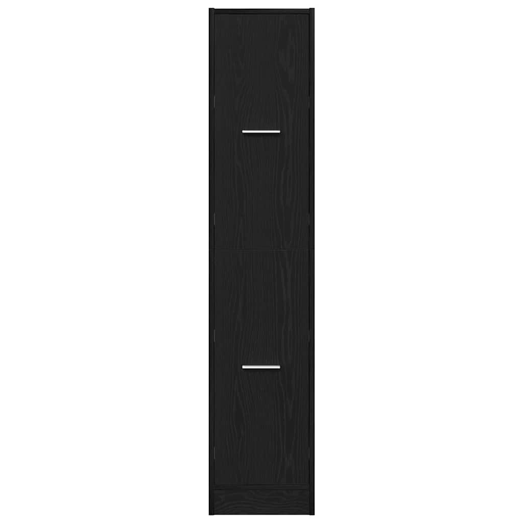 vidaXL Apothecary Cabinet Black Oak 30x41x144.5 cm Engineered Wood