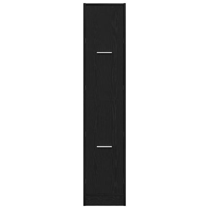 vidaXL Apothecary Cabinet Black Oak 30x41x144.5 cm Engineered Wood