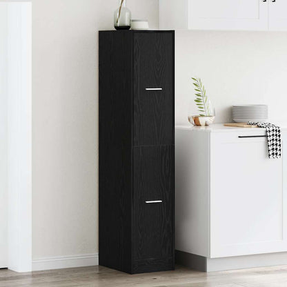 vidaXL Apothecary Cabinet Black Oak 30x41x144.5 cm Engineered Wood