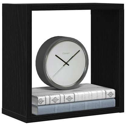 vidaXL Wall Cube Shelves 4 pcs Black Oak 30x15x30 cm Engineered Wood