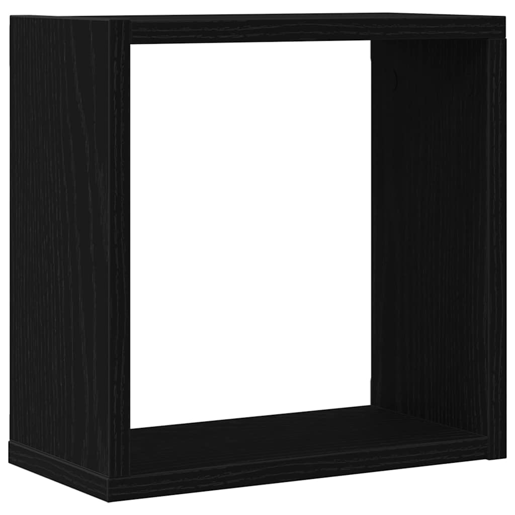 vidaXL Wall Cube Shelves 4 pcs Black Oak 30x15x30 cm Engineered Wood