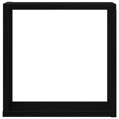 vidaXL Wall Cube Shelves 4 pcs Black Oak 30x15x30 cm Engineered Wood