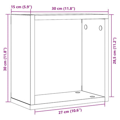 vidaXL Wall Cube Shelves 6 pcs Black Oak 30x15x30 cm Engineered Wood