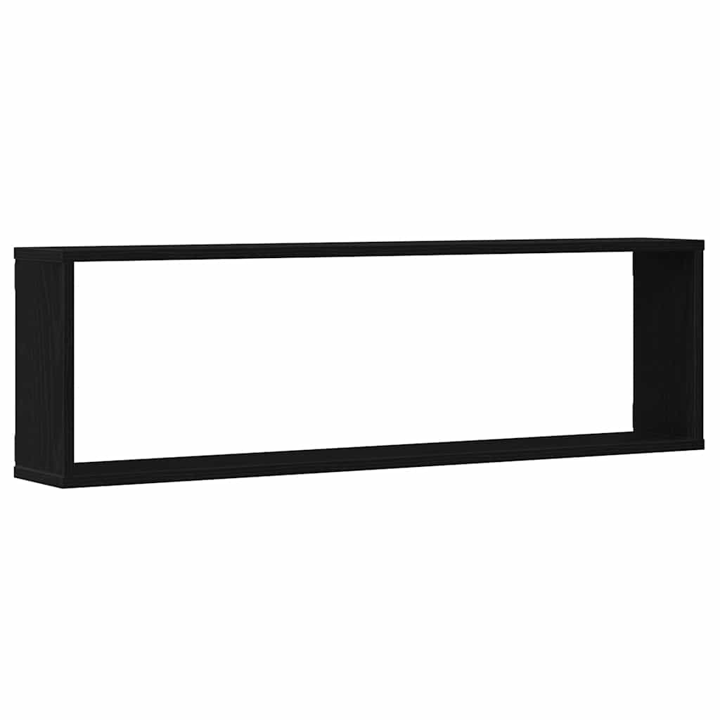 vidaXL Wall Cube Shelves 4 pcs Black Oak 100x15x30 cm Engineered Wood