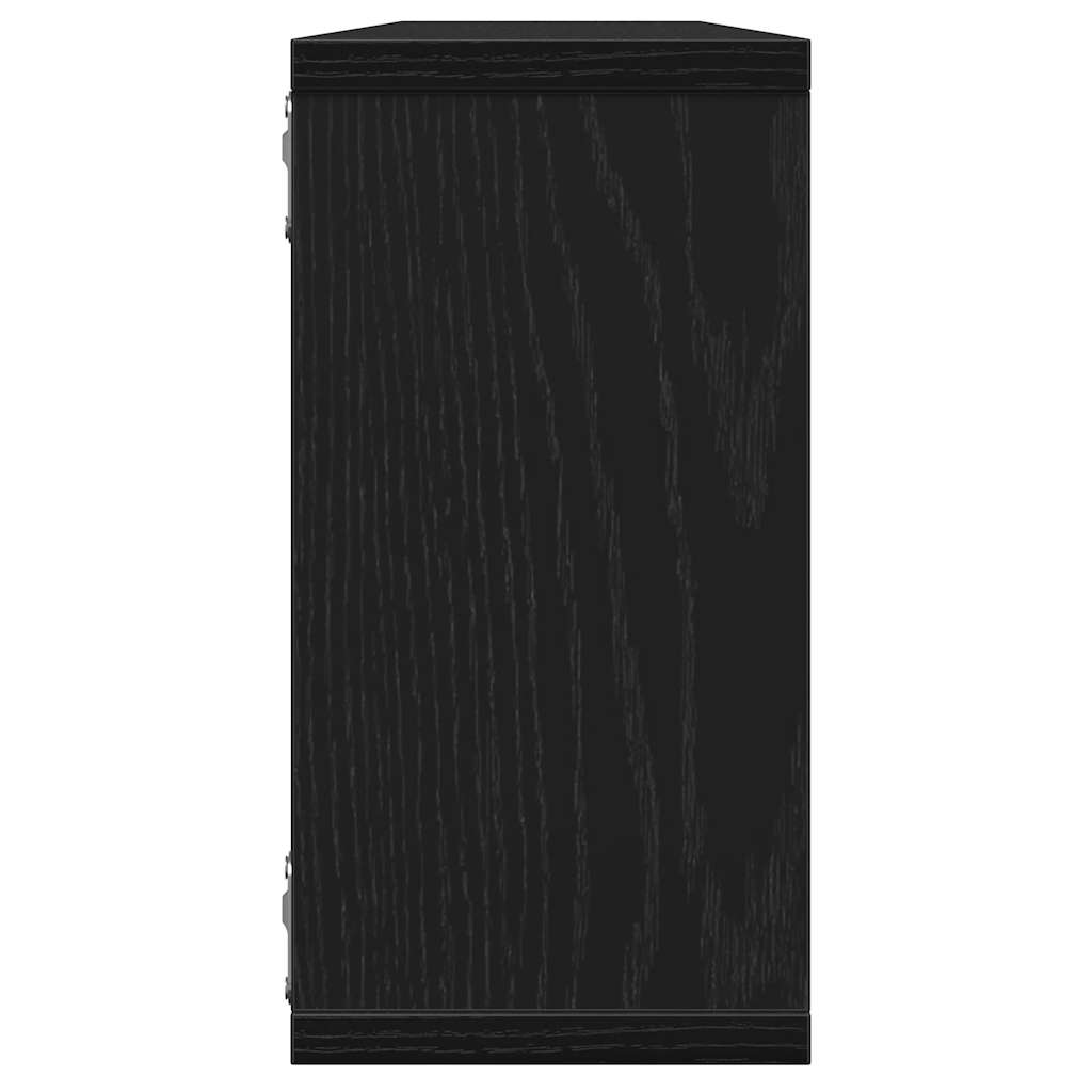 vidaXL Wall Cube Shelves 4 pcs Black Oak 100x15x30 cm Engineered Wood