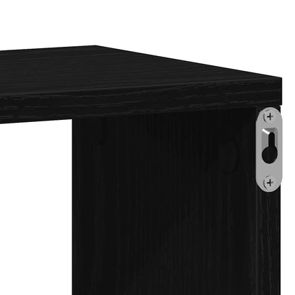 vidaXL Wall Cube Shelves 4 pcs Black Oak 100x15x30 cm Engineered Wood
