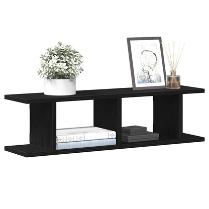 vidaXL Wall Shelves 2 pcs Black Oak 75x18x20 cm Engineered Wood